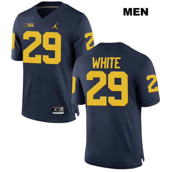 Men's NCAA Michigan Wolverines Brendan White #29 Navy Jordan Brand Authentic Stitched Football College Jersey QB25Q36ER
